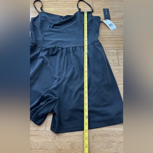 BLACK TAPE Women's Dark Grey Draped-Neck Spaghetti Strap Pull-On Romper SZ M - Picture 11 of 13